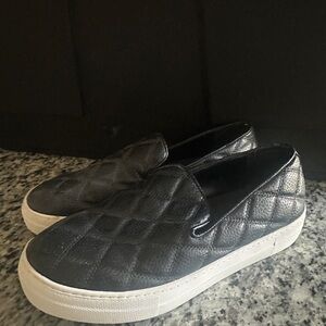 Steve Madden Quilted Black Slip-On Sneakers